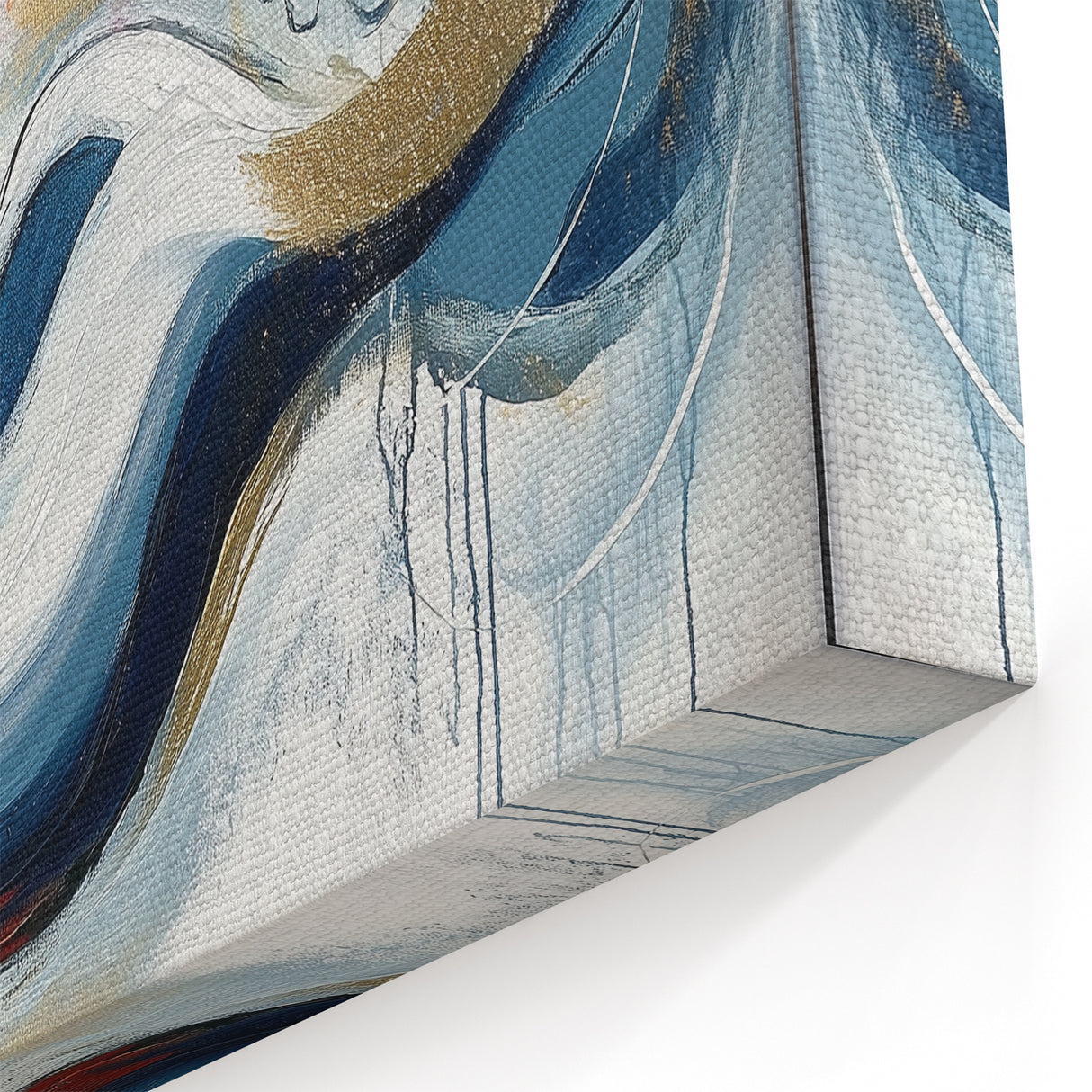 Colorful Abstract Wall Art – Navy, Gold & Red Modern Flow Design