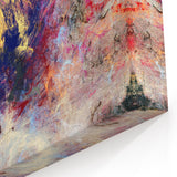 Large Abstract Wall Decor – Cosmic Swirl in Gold, Red & Navy
