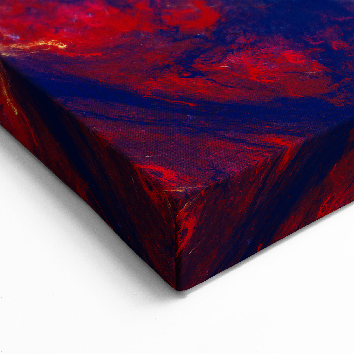 Large Abstract Wall Decor – Cosmic Swirl in Gold, Red & Navy