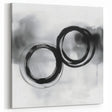 Minimalist Abstract Wall Art – Black and Gray Circular Brush Design