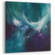 Contemporary Fluid Art – Teal and Violet Swirl with Abstract Energy