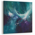 Contemporary Fluid Art – Teal and Violet Swirl with Abstract Energy