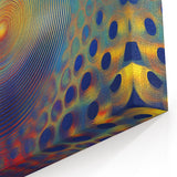 Geometric Abstract Wall Decor – Red, Yellow & Blue Optical Burst