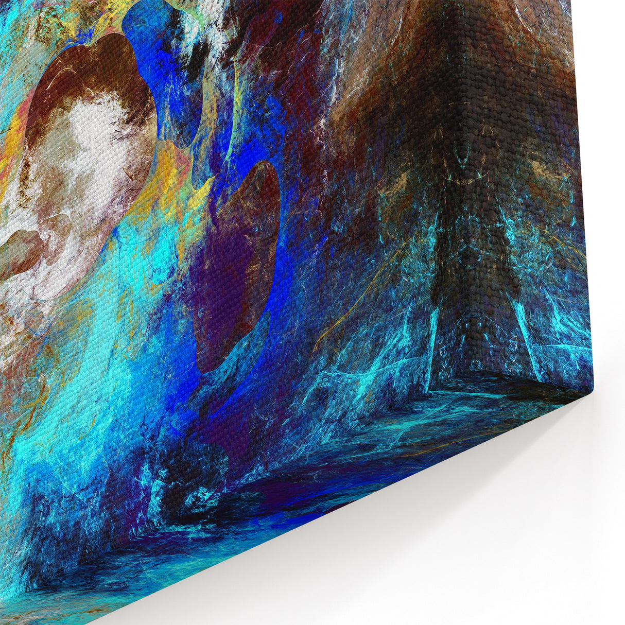 High Contrast Abstract Painting in Blue and Plum – Modern Wall Art