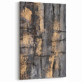 Bold Abstract Wall Art in Black and Gold – Modern Oil Painting Print