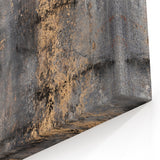 Bold Abstract Wall Art in Black and Gold – Modern Oil Painting Print