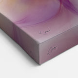 Minimalist Abstract Wall Art – Plum and Gold Flow on Soft Lavender