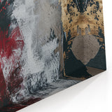 Textured Red and Gold Drama – Bold Abstract Wall Art Print