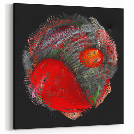 Swirling Red Orbit – Colorful Abstract Wall Hangings for Home