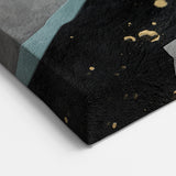 Elegant Gold Divide – Contemporary Abstract Art Piece in Teal & Gray