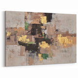 Earthen Gold Layers – High-Contrast Abstract Paintings for Interiors