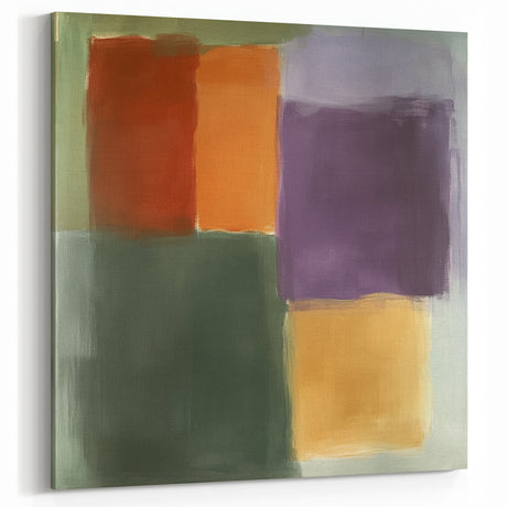 Modern Abstract Wall Art – Soft Retro Color Block Composition