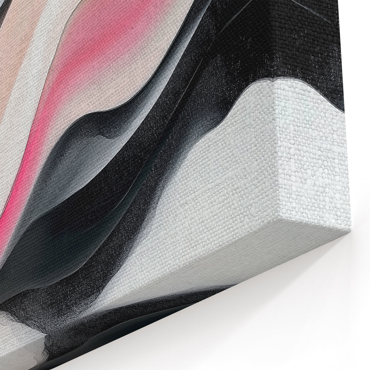 Minimalist Abstract Wall Art – Blush and Black Fluid Waves