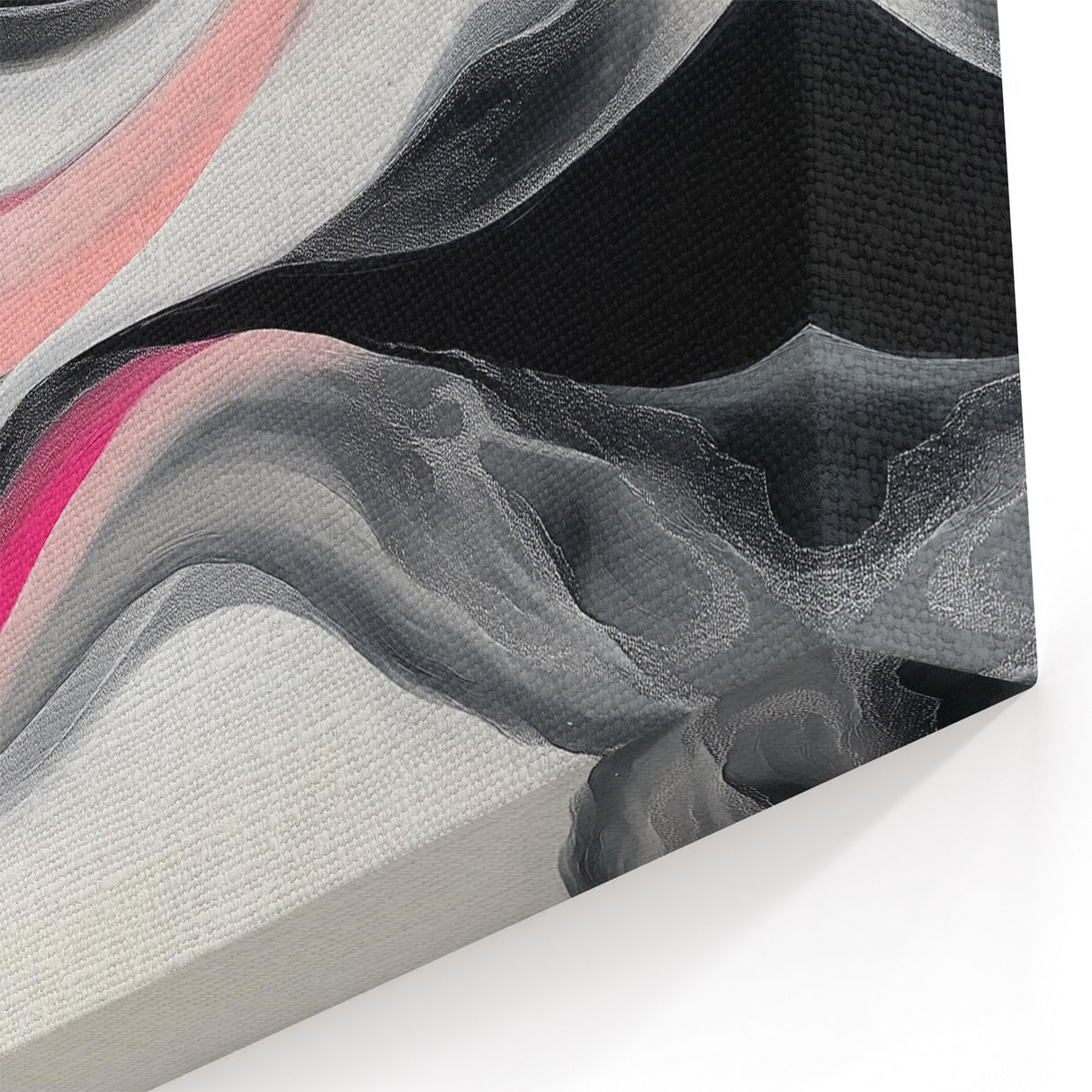 Abstract Art Prints – Fuchsia and Blush Fluid Wave Movement