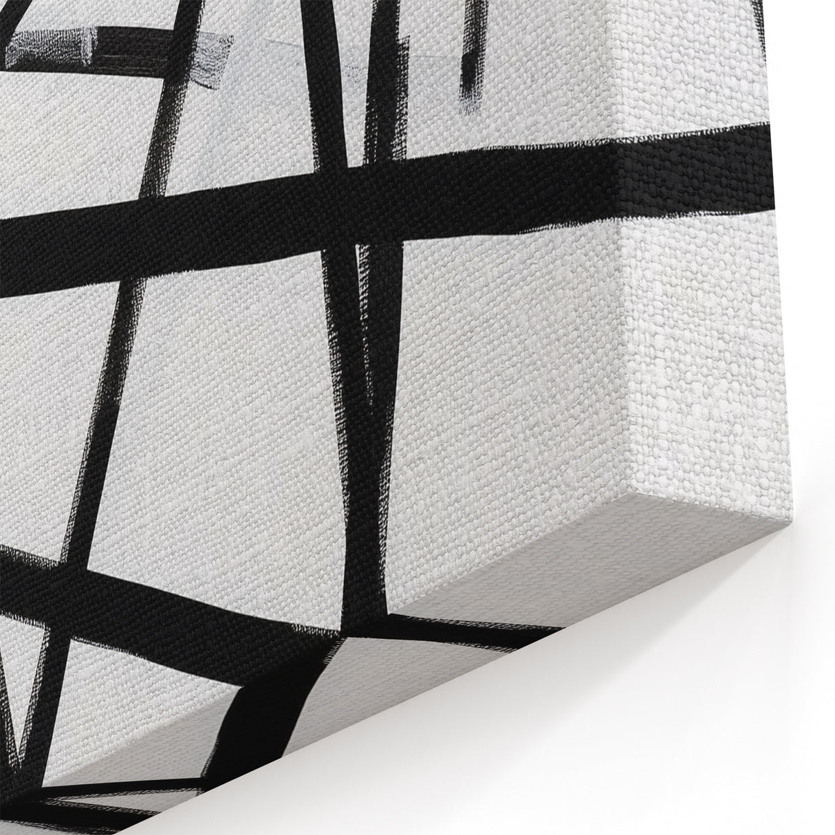 Geometric Abstract Wall Decor – Black & White Line Collision