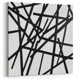 Contemporary Abstract Canvas – Bold Black Stroke Composition