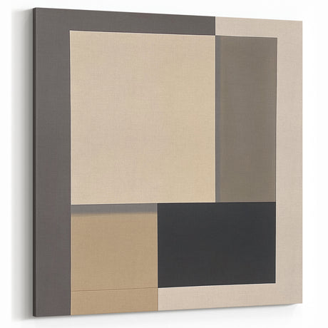 Contemporary Abstract Canvas – Neutral Block Geometry Design