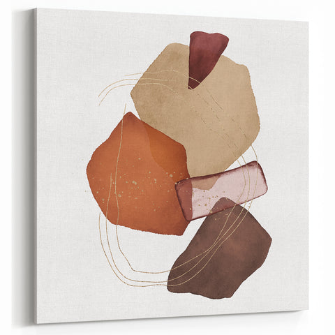 Geometric Minimalist Abstract Wall Art – Warm Earth Tone Print