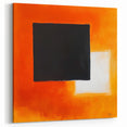 Geometric Abstract Wall Decor – Orange, Black & White Blocks