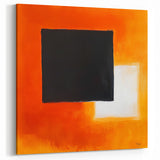 Geometric Abstract Wall Decor – Orange, Black & White Blocks