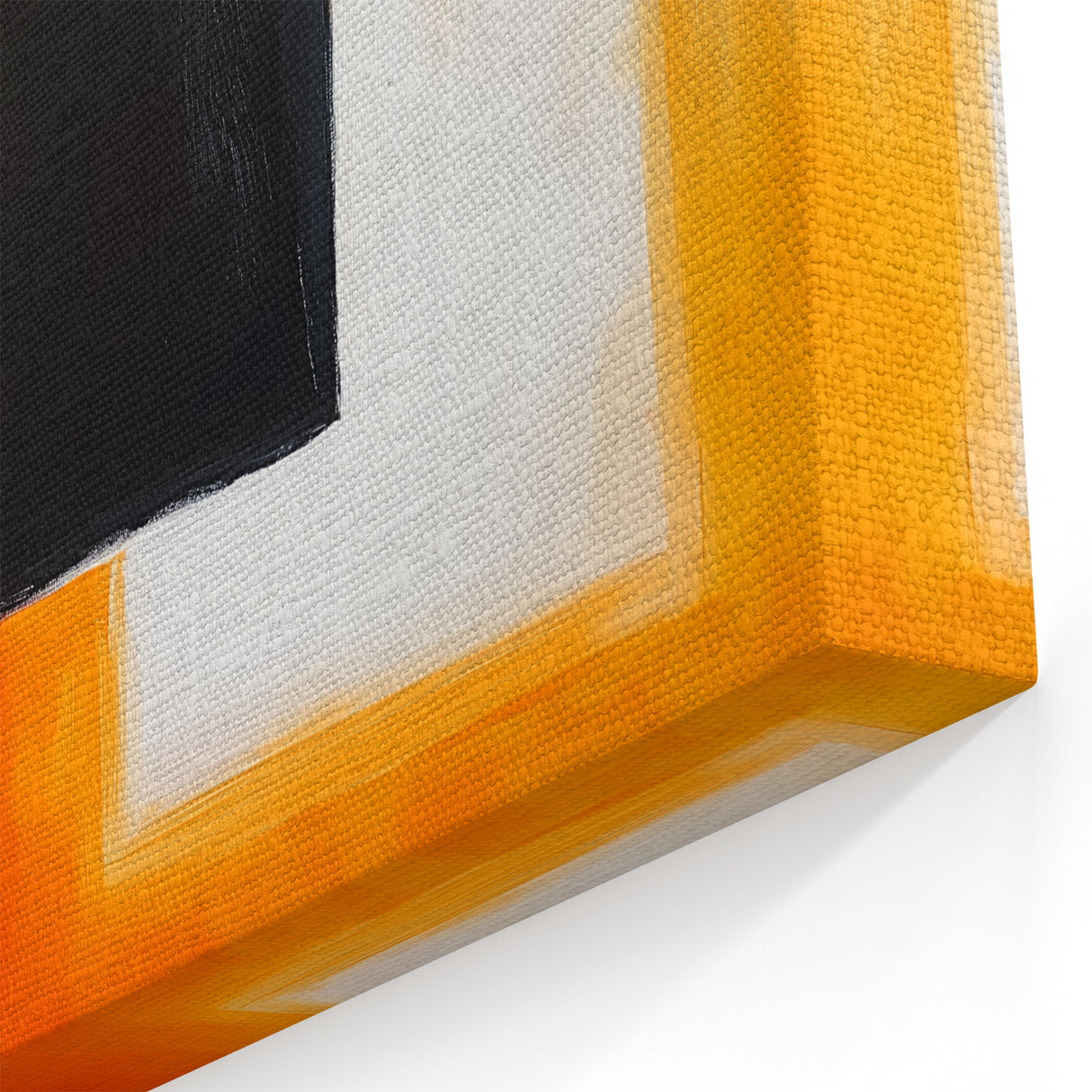 Geometric Abstract Wall Decor – Orange, Black & White Blocks