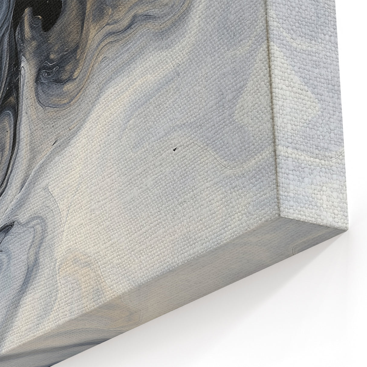 Fluid Abstract Wall Art – Black, White & Gold Marble Movement
