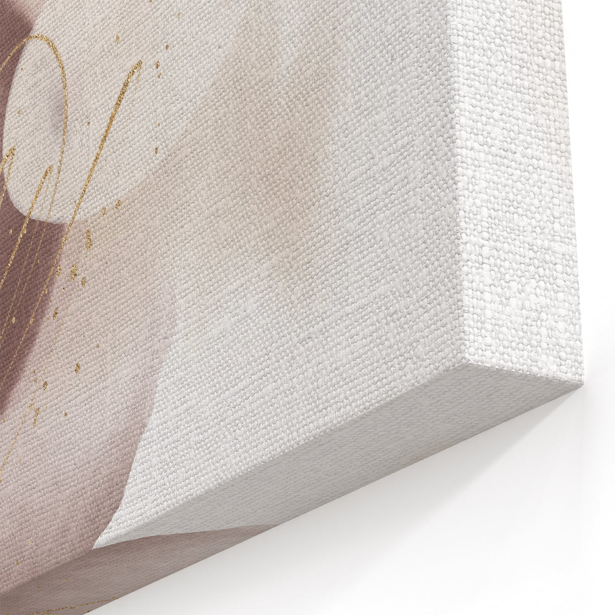 Abstract Geometric Framed Art – Minimalist Beige & Gold Wall Decor