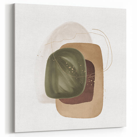 Contemporary Minimalist Wall Art – Forest Green Geometric Print