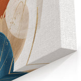 Geometric Minimalist Abstract Wall Art – Teal, Beige & Orange Print