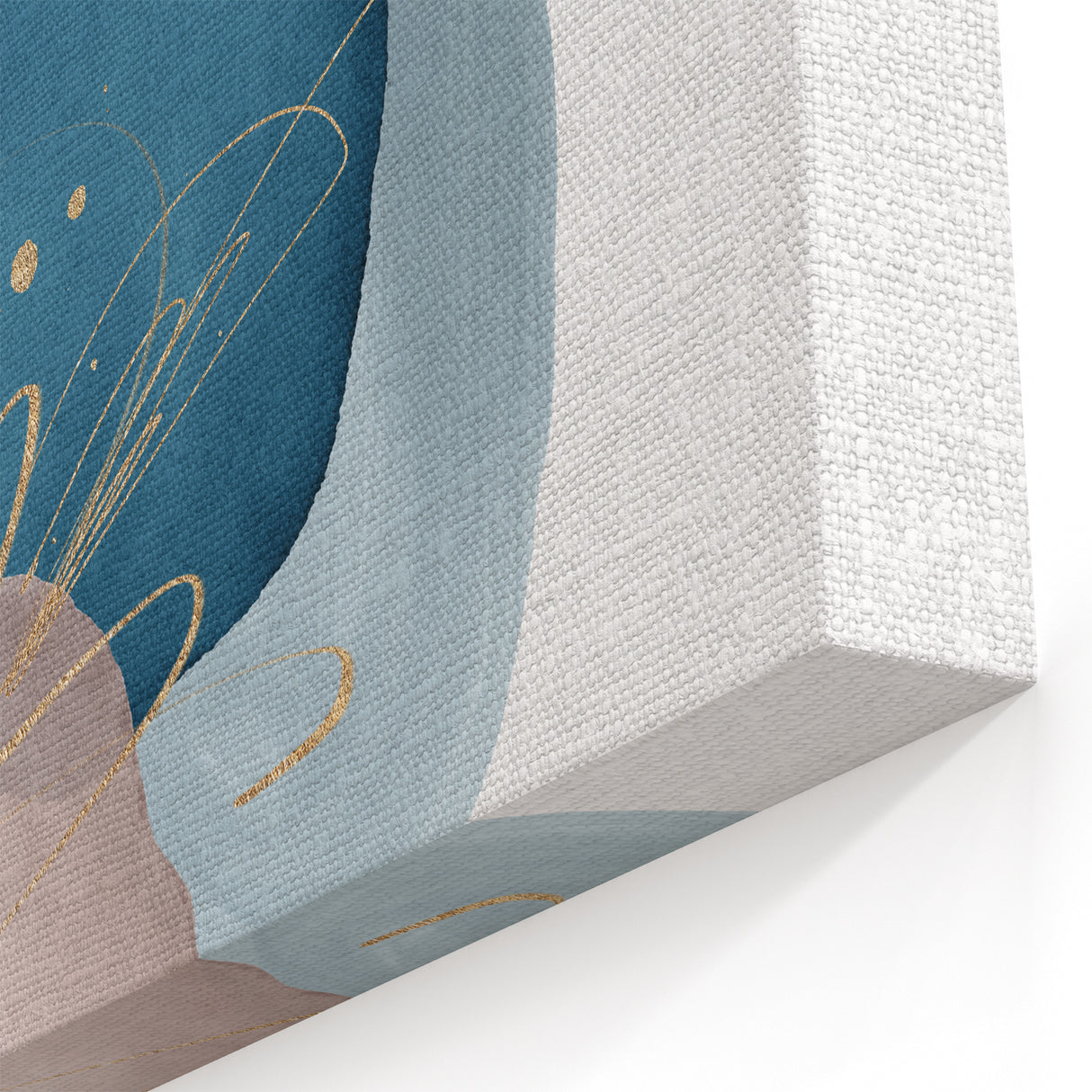 Contemporary Minimalist Wall Art – Navy Blue and Soft Gold Abstract