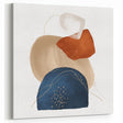 Geometric Minimalist Abstract Wall Art – Navy, Orange & Beige Print