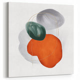 Modern Geometric Wall Decor – Orange, Forest Green & Gray Abstract