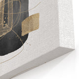 Modern Minimalist Wall Art – Black, White & Gold Geometric Canvas Print