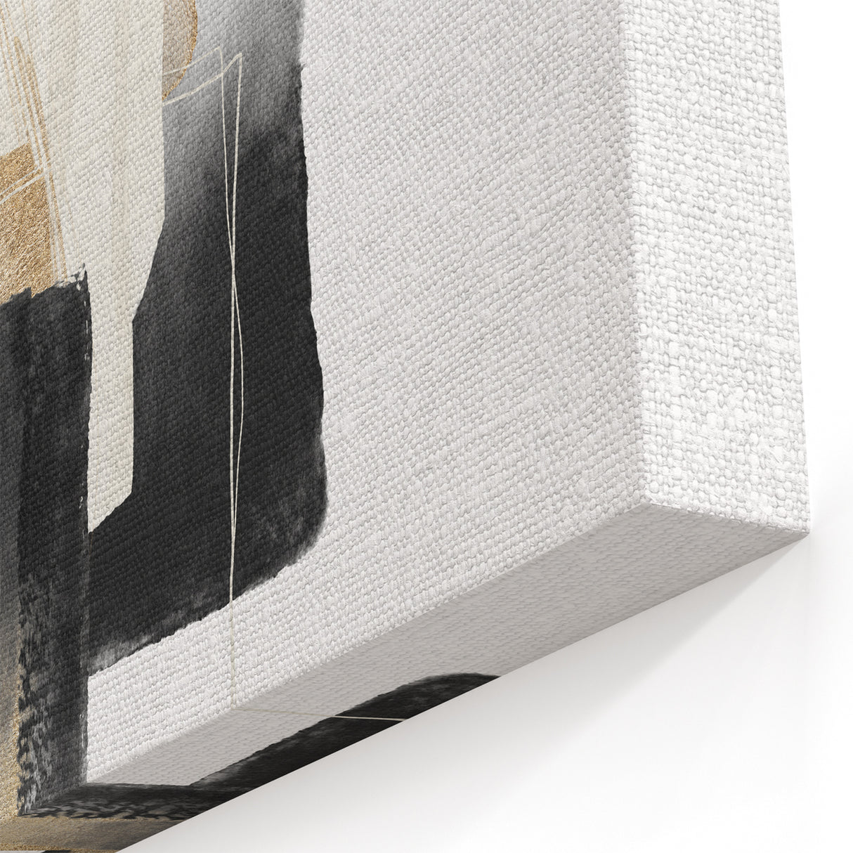 Modern geometric wall decor – black and gold minimalist canvas print
