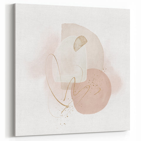 Contemporary minimalist wall art – soft beige and gold abstract print