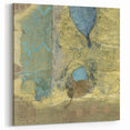Modern Abstract Canvas Prints – Elegant Gold & Aqua Textured Art