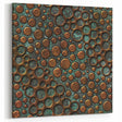 Textured Acrylic Wall Art – Industrial Circles in Bronze and Teal