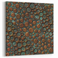 Textured Acrylic Wall Art – Industrial Circles in Bronze and Teal