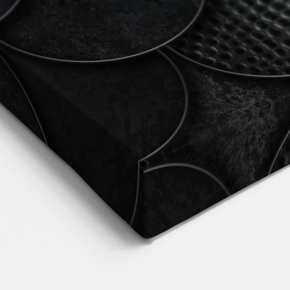 Large Abstract Wall Decor – Black Scaled Texture with Matte Finish