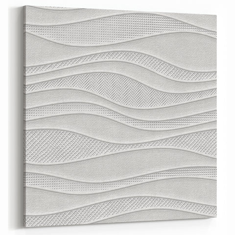 Timeless Textures Abstract Wall Art – Wavy Layered White Pattern