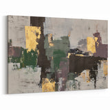 Earthen Harmony Abstracts - Contemporary Canvas Art with Gold Accents