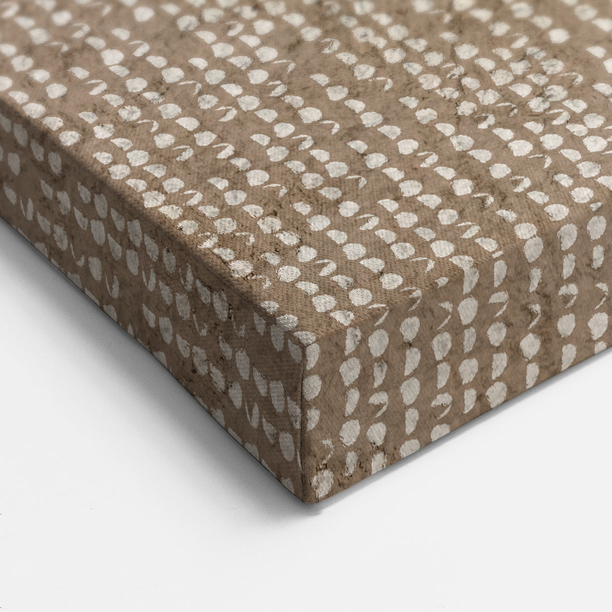 Large Abstract Wall Decor – Neutral Dot Texture on Earthy Brown Base