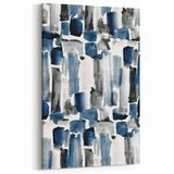 Earthen Harmony Abstracts – Navy and Gray Minimalist Wall Art Print