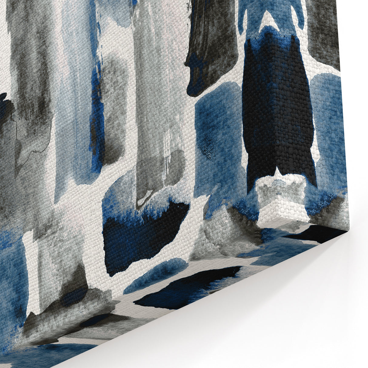 Earthen Harmony Abstracts – Navy and Gray Minimalist Wall Art Print