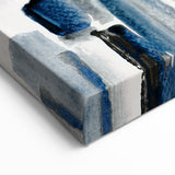 Earthen Harmony Abstracts – Navy and Gray Minimalist Wall Art Print