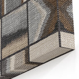 Geometric Abstract Canvas Art - Earthy Textured Grid in Neutrals