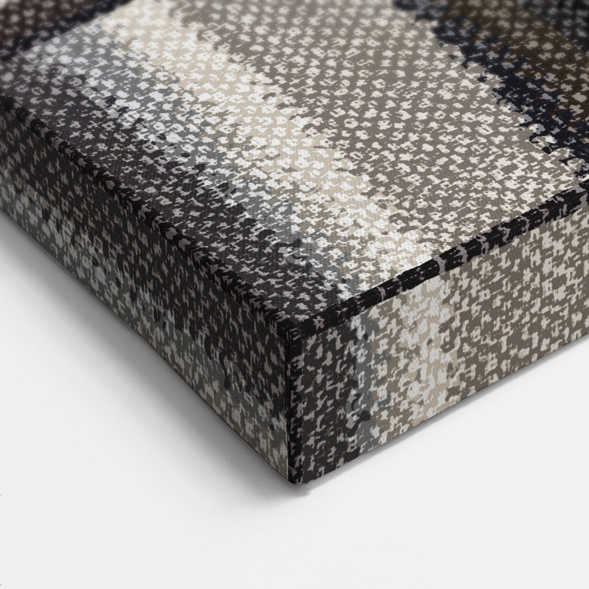 Geometric Abstract Canvas Art - Earthy Textured Grid in Neutrals
