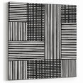 Modern Abstract Canvas Prints - Bold Black and White Line Blocks