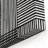 Modern Abstract Canvas Prints - Bold Black and White Line Blocks