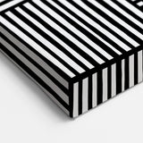 Modern Abstract Canvas Prints - Bold Black and White Line Blocks